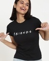 Shop Women's Black Friends Slim Fit T-shirt-Front