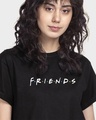 Shop Women's Black Friends Typography Boyfriend T-shirt