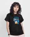 Shop Women's Black Furious Donald (DL) Typography Boyfriend T-shirt-Front