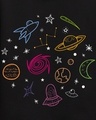 Shop Women's Black Galaxy Graphic Printed Hoodie-Full