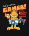 Shop Women's Black Gamer Garfield Graphic Printed Oversized T-shirt
