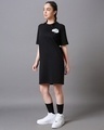 Shop Women's Black Garfield Graphic Printed Oversized T-shirt Dress-Design