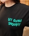 Shop Women's Black Get Going Snoopy Graphic Printed Boyfriend T-shirt-Full