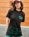 Shop Women's Black Get Going Snoopy Graphic Printed Boyfriend T-shirt-Front