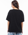 Shop Women's Black Glow Like Daisy Graphic Printed Oversized T-shirt-Full