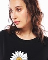 Shop Women's Black Glow Like Daisy Graphic Printed Oversized T-shirt