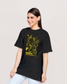 Shop Women's Black Goku Graphic Printed Oversized T-shirt-Front