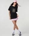 Shop Women's Black Golden Energy Graphic Printed Boyfriend T-shirt-Full