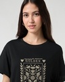 Shop Women's Black Golden Energy Graphic Printed Boyfriend T-shirt
