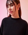 Shop Women's Black & Gradenia Super Loose Fit Sweater