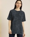 Shop Women's Black Graphic Print T-shirt-Front