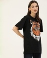 Shop Women's Black Graphic Print T-shirt-Design