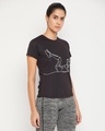Shop Women's Black Graphic Printed Activewear T-shirt-Design