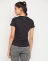 Shop Women's Black Graphic Printed Activewear T-shirt-Full