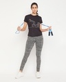 Shop Women's Black Graphic Printed Activewear T-shirt