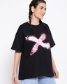 Shop Women's Black Graphic Printed Loose Fit T-shirt-Design