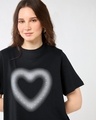 Shop Women's Black Graphic Printed Oversized T-Shirt Dress