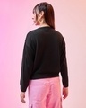 Shop Women's Black Graphic Printed Oversized Flatknit Sweater-Full