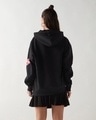 Shop Women's Black Graphic Printed Oversized Hoodies-Full