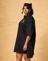 Shop Women's Black Graphic Printed Oversized Plus Size Shirt Dress-Design