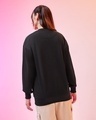 Shop Women's Black Graphic Printed Oversized Sweatshirt-Full