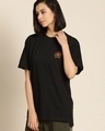Shop Women's Black Graphic Printed Oversized T-shirt-Design