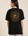 Shop Women's Black Graphic Printed Oversized T-shirt-Front