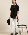 Shop Women's Black Graphic Printed Oversized T-shirt-Full