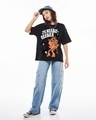 Shop Women's Black Graphic Printed Oversized T-shirt