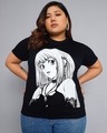 Shop Women's Black Graphic Printed Plus Size T-shirt-Front