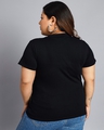 Shop Women's Black Graphic Printed Plus Size T-shirt-Design