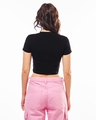 Shop Women's Black Graphic Printed Slim Fit Short Top-Full