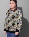 Shop Women's Black Graphic Printed Plus Size Sweatshirt-Front