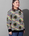 Shop Women's Black Graphic Printed Plus Size Sweatshirt-Design