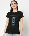 Shop Women's Black Graphic Printed Slim Fit T-shirt-Front