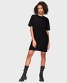 Shop Women's Black Party Groovin Minnie Graphic Printed Oversized Dress-Full