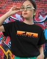 Shop Women's Black Hakuna Matata Graphic Printed Boyfriend Fit T-shirt-Front