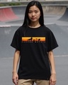 Shop Women's Black Hakuna Matata Graphic Printed Boyfriend Fit T-shirt-Front