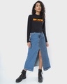 Shop Women's Black Hakuna Matata Graphic Printed Slim Fit T-shirt-Design