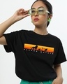Shop Women's Black Hakuna Matata Graphic Printed Boyfriend Fit T-shirt-Front