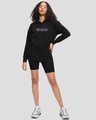 Shop Women's Black Hands Above My Head Graphic Printed Oversized Hoodie-Full
