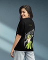 Shop Women's Black Happier Than Ever (Billie) Graphic Printed Oversized T-shirt-Front