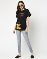 Shop Women's Black Happy Vibes Pluto Graphic Printed Boyfriend T-shirt-Design