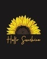 Shop Women's Black Hello Sunshine Graphic Printed Slim Fit T-shirt-Full