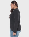Shop Women's Black Henley Neck Plus Size Slim Fit T-shirt-Design