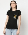 Shop Women's Black Hey There Stay There (TJL) Printed Slim Fit T-shirt-Front