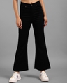 Shop Women's Black High Rise Flared Jeans-Front