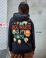 Shop Women's Black Hogwarts Home Graphic Printed Oversized Hoodies-Full