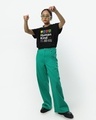 Shop Women's Black Human Kind Typography Boyfriend T-shirt-Design