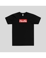 Shop Women's Black Hustle Typography T-shirt-Full